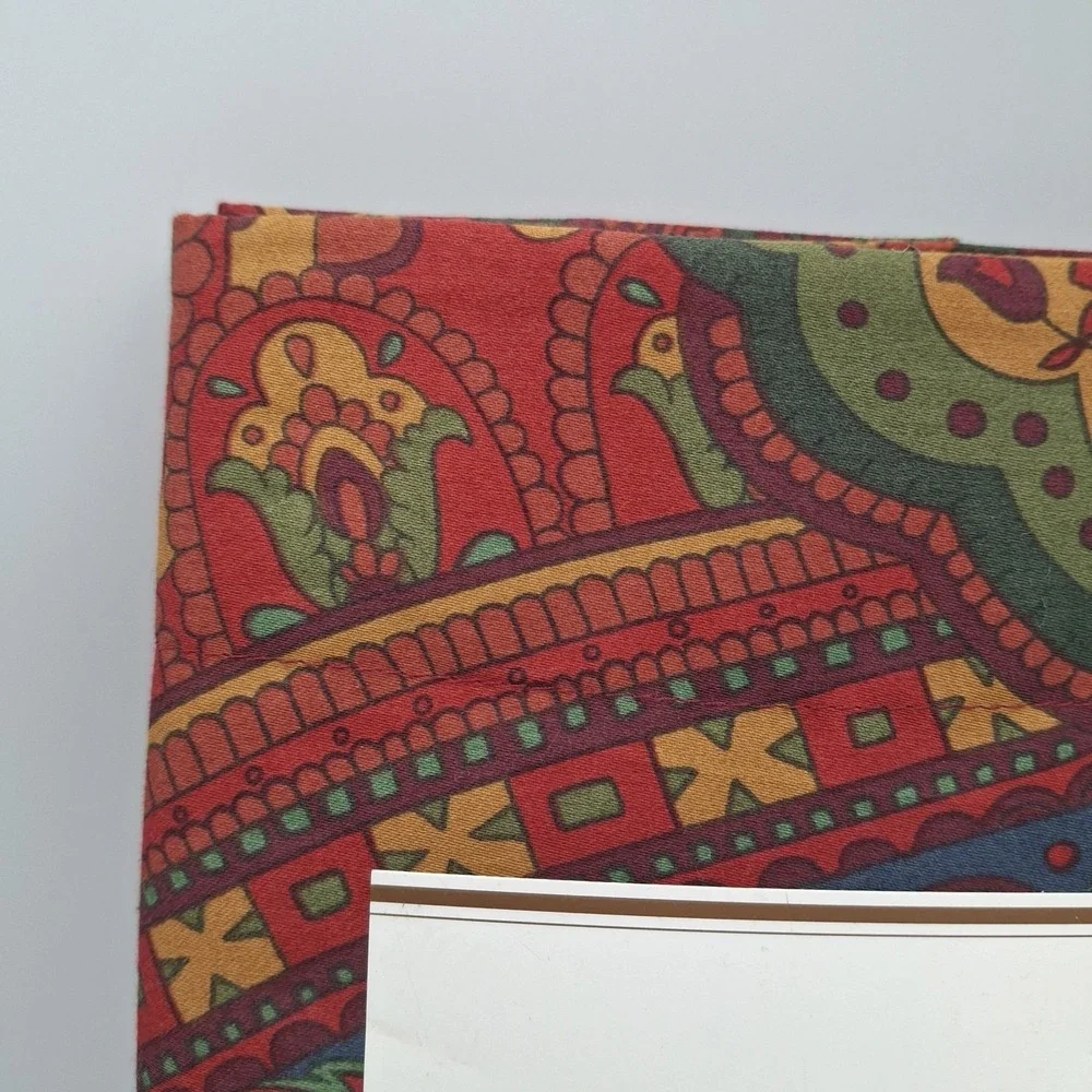Pottery Barn Mira Paisley Euro Sham Set of 2 Red Green Gold 26x26 Cotton NIP